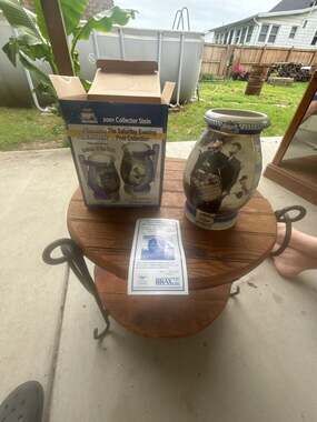 2001 Miller Beer Norman Rockwell Bottom of the Sixth Collector Stein with Box an